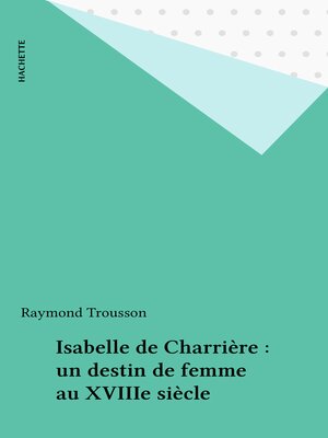 cover image of Isabelle de Charrière